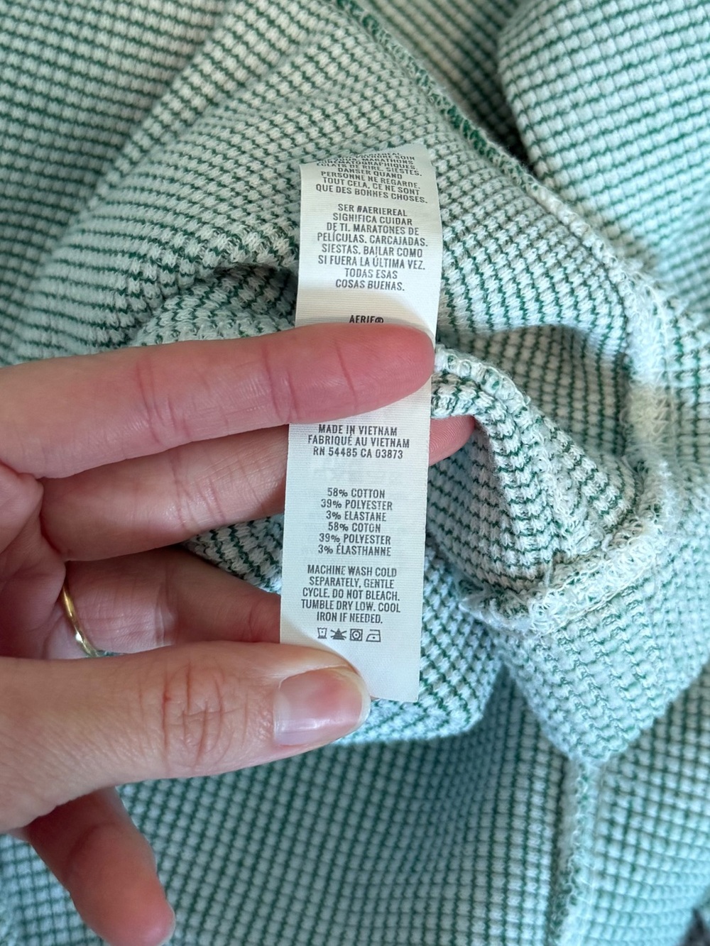 Aerie Oversized Getaway Waffle Sweatshirt Island Pine, size L, like new! - Picture 6 of 6